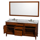 Hatton 72 Inch Double Bathroom Vanity in Light Chestnut - 26