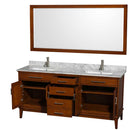 Hatton 72 Inch Double Bathroom Vanity in Light Chestnut - 34