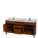 Hatton 72 Inch Double Bathroom Vanity in Light Chestnut - 30