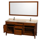 Hatton 72 Inch Double Bathroom Vanity in Light Chestnut - 18