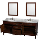 Hatton 80 Inch Double Bathroom Vanity in Dark Chestnut - 24