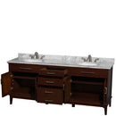 Hatton 80 Inch Double Bathroom Vanity in Dark Chestnut - 22