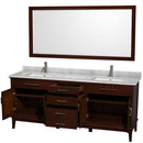 Hatton 80 Inch Double Bathroom Vanity in Dark Chestnut - 34