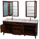 Hatton 80 Inch Double Bathroom Vanity in Dark Chestnut - 36