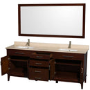 Hatton 80 Inch Double Bathroom Vanity in Dark Chestnut - 18