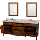 Hatton 80 Inch Double Bathroom Vanity in Light Chestnut - 24