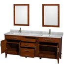 Hatton 80 Inch Double Bathroom Vanity in Light Chestnut - 32