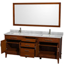 Hatton 80 Inch Double Bathroom Vanity in Light Chestnut - 34