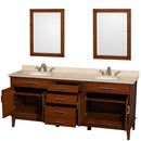 Hatton 80 Inch Double Bathroom Vanity in Light Chestnut - 8