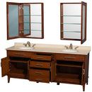 Hatton 80 Inch Double Bathroom Vanity in Light Chestnut - 12