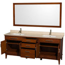 Hatton 80 Inch Double Bathroom Vanity in Light Chestnut - 18