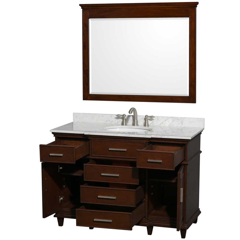 Berkeley 48 Inch Single Bathroom Vanity in Dark Chestnut - 10