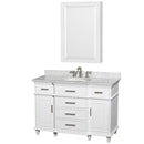 Berkeley 48 Inch Single Bathroom Vanity in White - 5