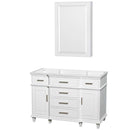 Berkeley 48 Inch Single Bathroom Vanity in White - 2