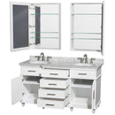 Berkeley 60 Inch Double Bathroom Vanity in White - 6