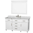 Berkeley 60 Inch Single Bathroom Vanity in White - 7