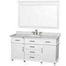 Berkeley 60 Inch Single Bathroom Vanity in White - 9