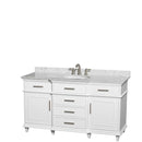 Berkeley 60 Inch Single Bathroom Vanity in White - 6