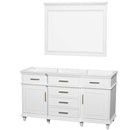 Berkeley 60 Inch Single Bathroom Vanity in White - 3