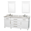 Berkeley 72 Inch Double Bathroom Vanity in White - 8