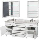 Berkeley 72 Inch Double Bathroom Vanity in White - 6