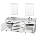 Berkeley 80 Inch Double Bathroom Vanity in White - 9