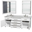 Berkeley 80 Inch Double Bathroom Vanity in White - 6