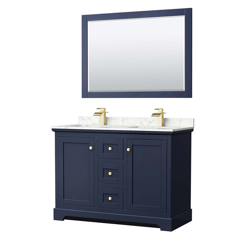 Avery 48 Inch Double Bathroom Vanity in Dark Blue - 8
