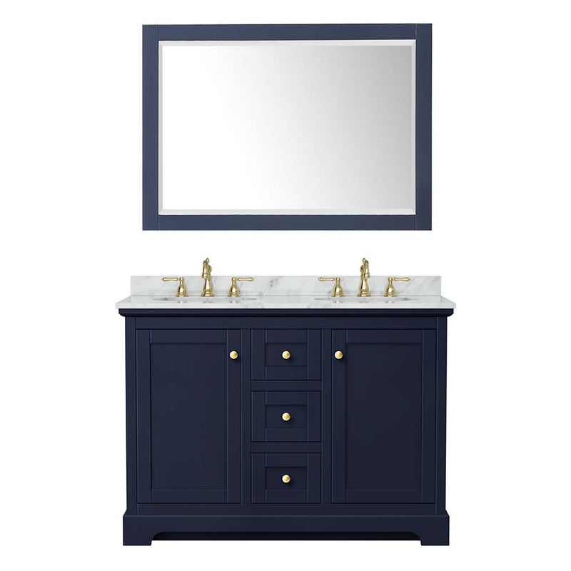 Avery 48 Inch Double Bathroom Vanity in Dark Blue - 28