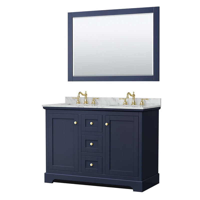 Avery 48 Inch Double Bathroom Vanity in Dark Blue - 26