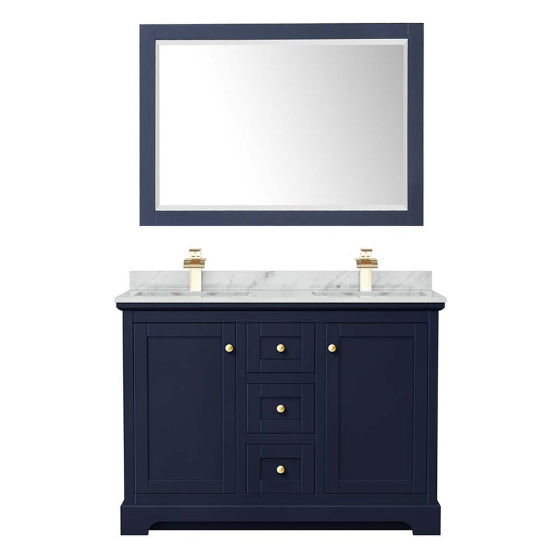 Avery 48 Inch Double Bathroom Vanity in Dark Blue - 37