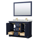 Avery 48 Inch Double Bathroom Vanity in Dark Blue - 36