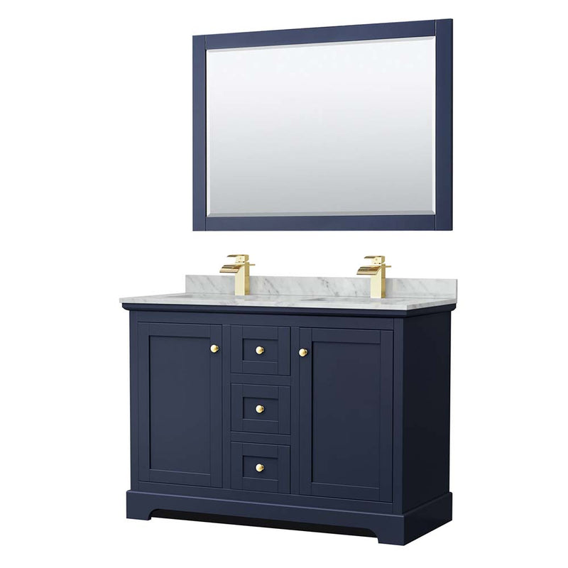 Avery 48 Inch Double Bathroom Vanity in Dark Blue - 35