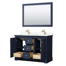 Avery 48 Inch Double Bathroom Vanity in Dark Blue - 46