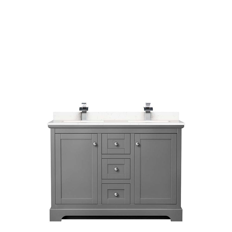 Avery 48 Inch Double Bathroom Vanity in Dark Gray - 14