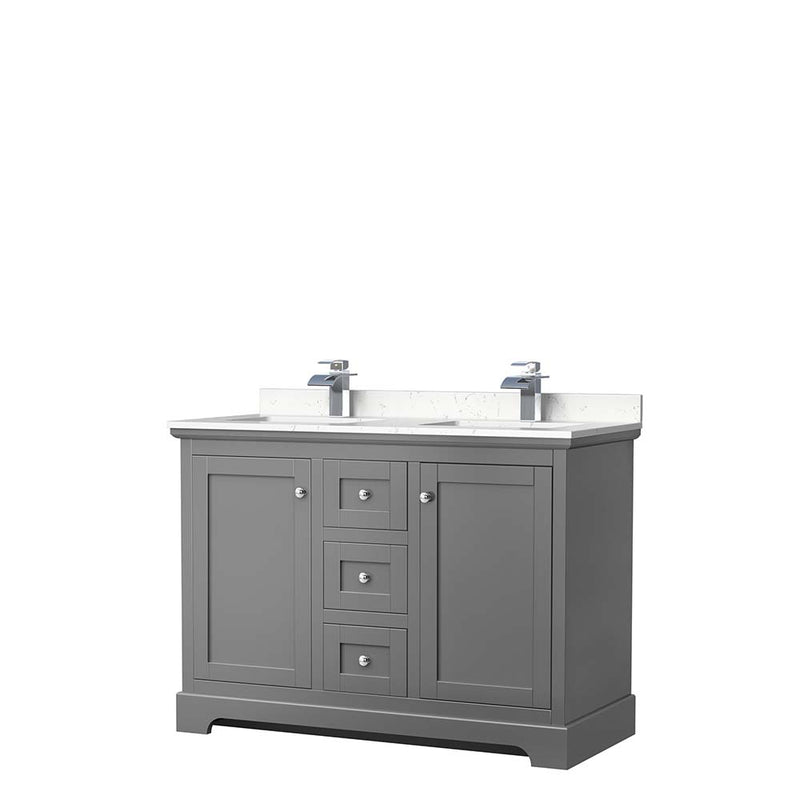 Avery 48 Inch Double Bathroom Vanity in Dark Gray - 13