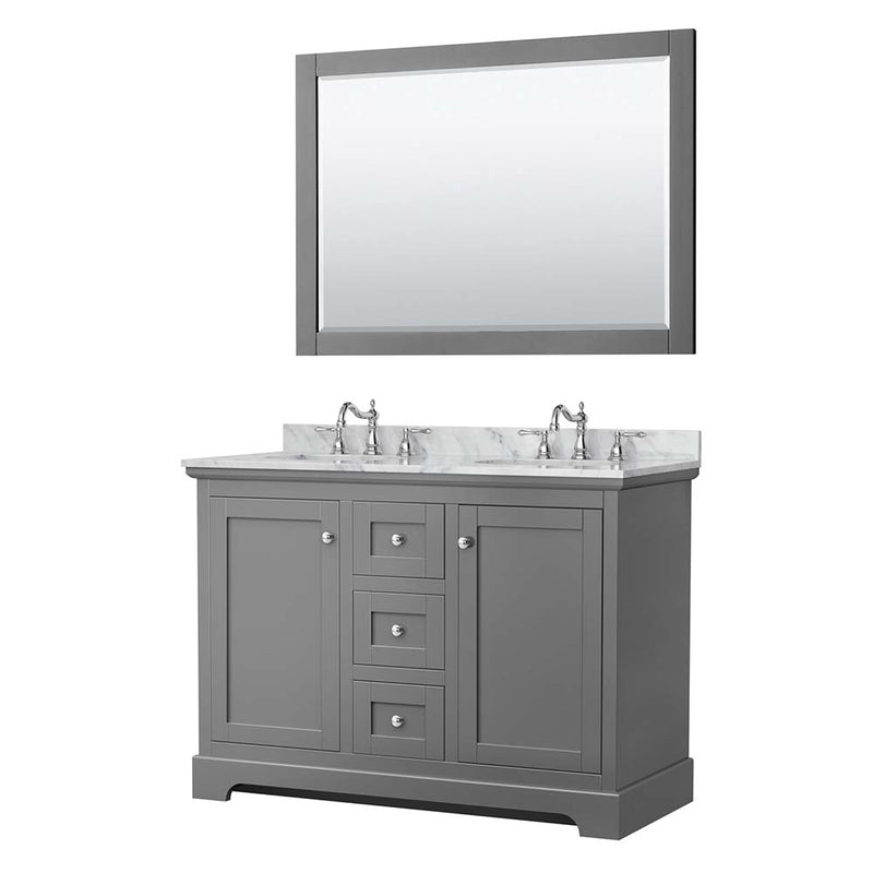 Avery 48 Inch Double Bathroom Vanity in Dark Gray - 26