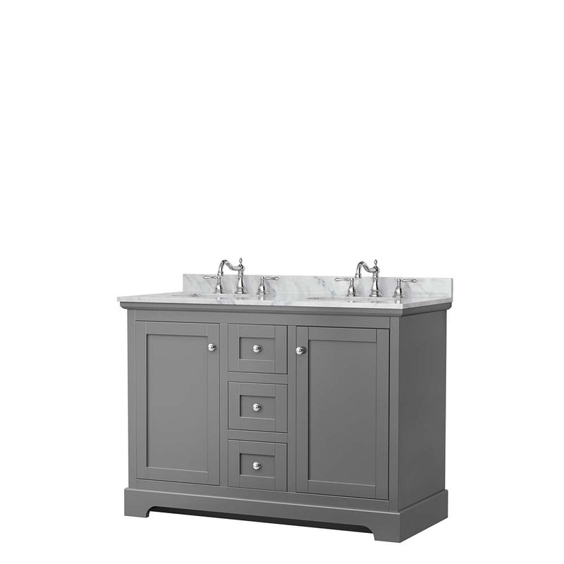 Avery 48 Inch Double Bathroom Vanity in Dark Gray - 22