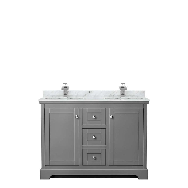 Avery 48 Inch Double Bathroom Vanity in Dark Gray - 33