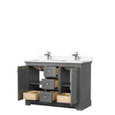 Avery 48 Inch Double Bathroom Vanity in Dark Gray - 42