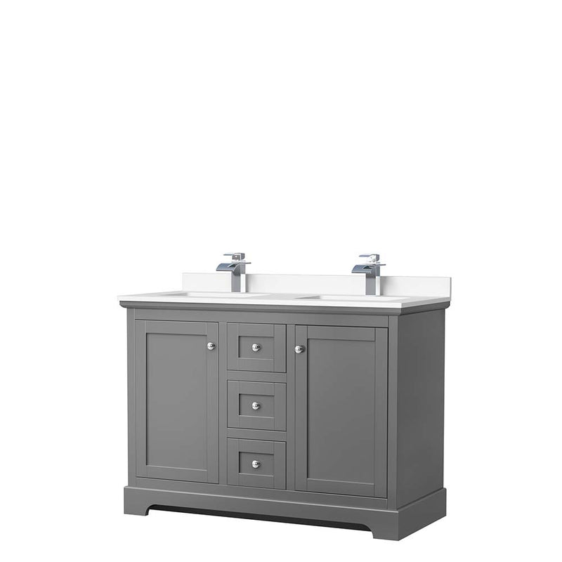 Avery 48 Inch Double Bathroom Vanity in Dark Gray - 40