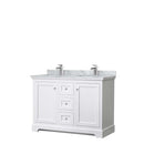 Avery 48 Inch Double Bathroom Vanity in White - Polished Chrome Trim - 31
