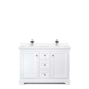 Avery 48 Inch Double Bathroom Vanity in White - Polished Chrome Trim - 41
