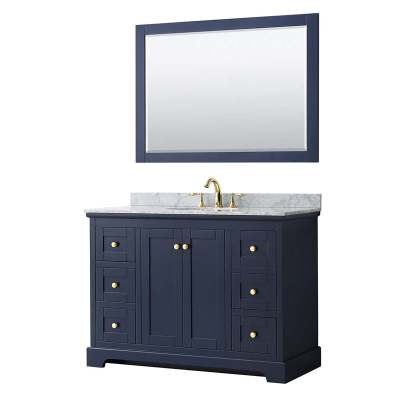 Avery 48 Inch Single Bathroom Vanity in Dark Blue - 16