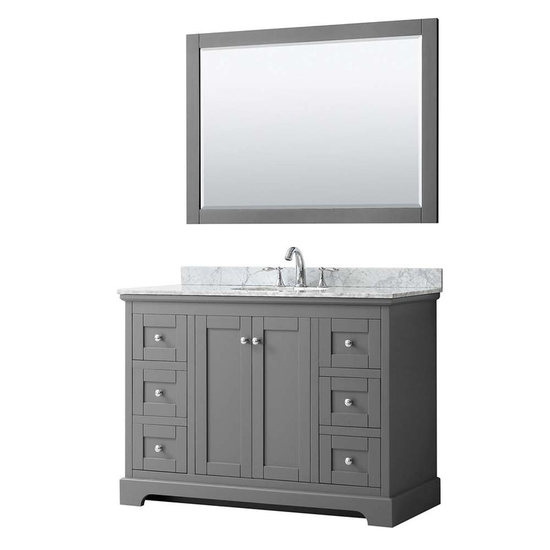 Avery 48 Inch Single Bathroom Vanity in Dark Gray - 16