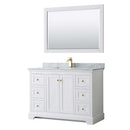 Avery 48 Inch Single Bathroom Vanity in White - Brushed Gold Trim - 20