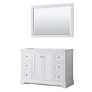 Avery 48 Inch Single Bathroom Vanity in White - Brushed Gold Trim - 2