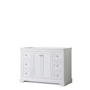 Avery 48 Inch Single Bathroom Vanity in White - Brushed Gold Trim
