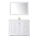Avery 48 Inch Single Bathroom Vanity in White - Brushed Gold Trim - 28