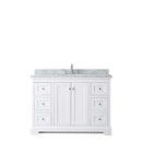 Avery 48 Inch Single Bathroom Vanity in White - Polished Chrome Trim - 15